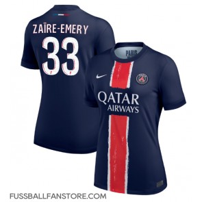 Paris Saint-Germain Warren Zaire-Emery #33 Replik Heimtrikot Damen 2024-25 Kurzarm